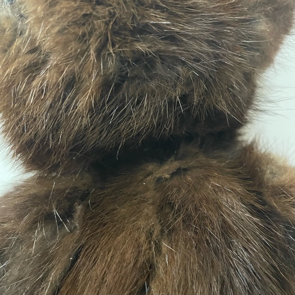 Vintage Mink Fur Teddy Jointed Bear Brown 16” EXCELLENT CONDITION handmade SOFT - Picture 9 of 16